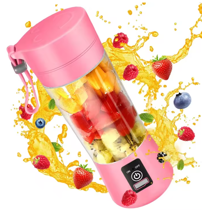 380ml Portable USB Rechargeable Blender | Mini Juicer Cup | Smoothies On The Go | Rechargeable | For Gym, Travel & Office- Assorted color
