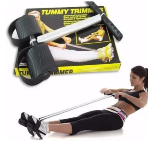 Elastic Tummy Trimmer Elastic Sit Up Pull Rope Pedal Resistance Band Powerful Spring Drawstring Tummy Trimmer Equipment Portable Home Gym with Elastic Bodybuilding Fitness Slimming Training Men Women