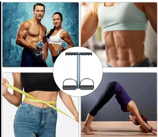 Elastic Tummy Trimmer Elastic Sit Up Pull Rope Pedal Resistance Band Powerful Spring Drawstring Tummy Trimmer Equipment Portable Home Gym with Elastic Bodybuilding Fitness Slimming Training Men Women