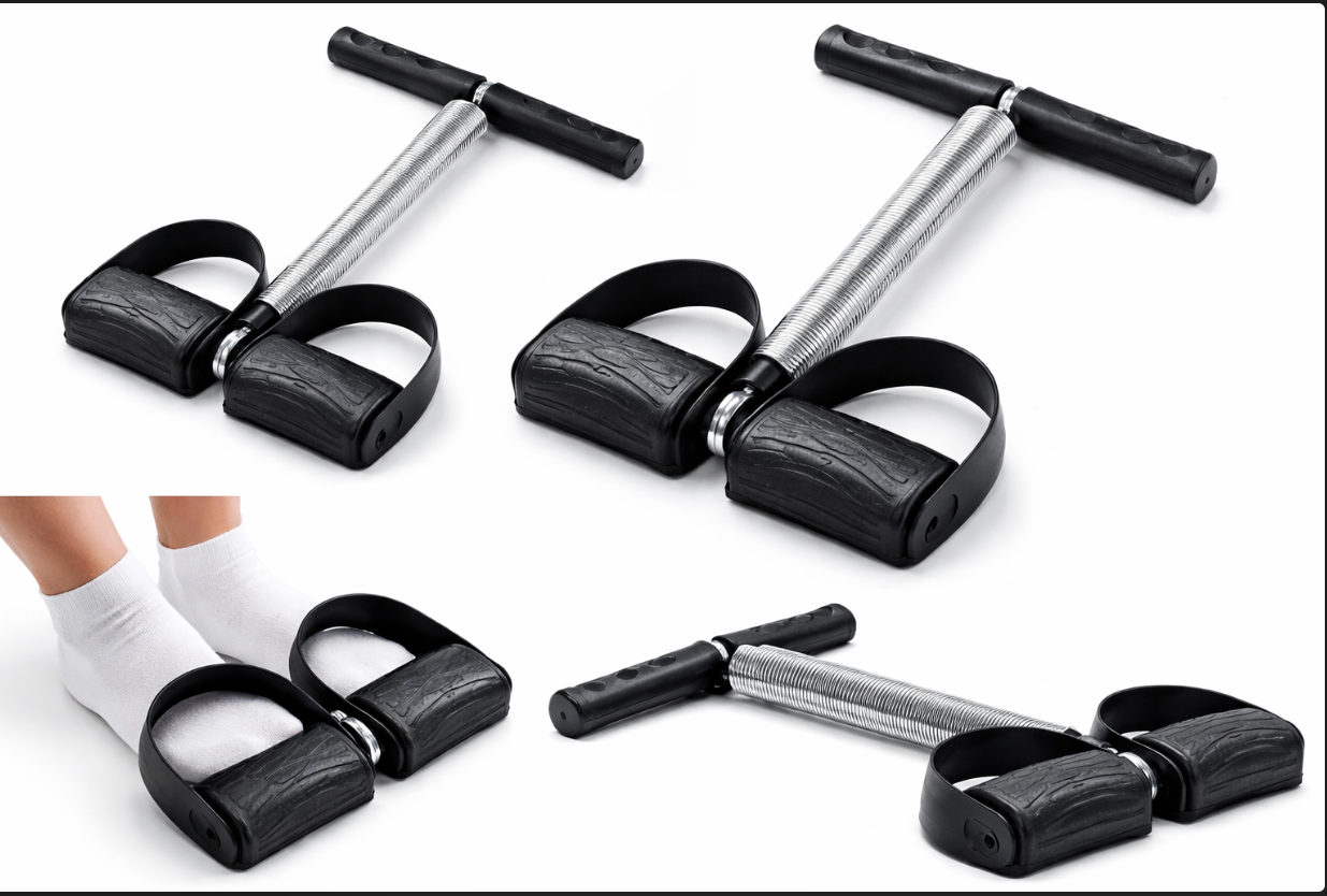 Elastic Tummy Trimmer Elastic Sit Up Pull Rope Pedal Resistance Band Powerful Spring Drawstring Tummy Trimmer Equipment Portable Home Gym with Elastic Bodybuilding Fitness Slimming Training Men Women