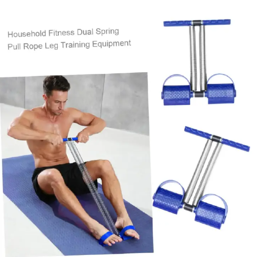 Elastic Tummy Trimmer Elastic Sit Up Pull Rope Pedal Resistance Band Powerful Spring Drawstring Tummy Trimmer Equipment Portable Home Gym with Elastic Bodybuilding Fitness Slimming Training Men Women