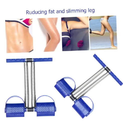 Elastic Tummy Trimmer Elastic Sit Up Pull Rope Pedal Resistance Band Powerful Spring Drawstring Tummy Trimmer Equipment Portable Home Gym with Elastic Bodybuilding Fitness Slimming Training Men Women