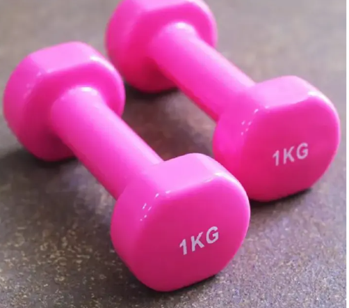 Gym Fitness Training Exercise Neoprene Vinyl Coated Dipping Dumbbell SET. AEROBICS NEOPRENE COATED BONE DUMBELL SET-Perfect For Home/oOfice/Gym Workout -RANDOM.