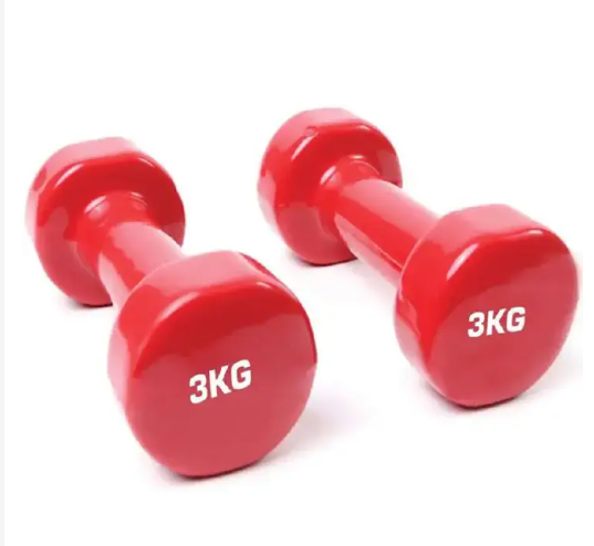 Gym Fitness Training Exercise Neoprene Vinyl Coated Dipping Dumbbell SET. AEROBICS NEOPRENE COATED BONE DUMBELL SET-Perfect For Home/oOfice/Gym Workout -RANDOM.