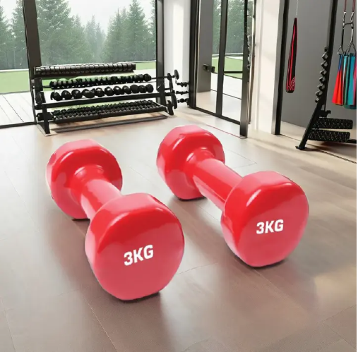 Gym Fitness Training Exercise Neoprene Vinyl Coated Dipping Dumbbell SET. AEROBICS NEOPRENE COATED BONE DUMBELL SET-Perfect For Home/oOfice/Gym Workout -RANDOM.