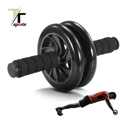 ROLA Elite Double Wheel Ab Roller | Anti-Slip Handles | Core & Abdominal Trainer | Home Gym | Knee Pad Included