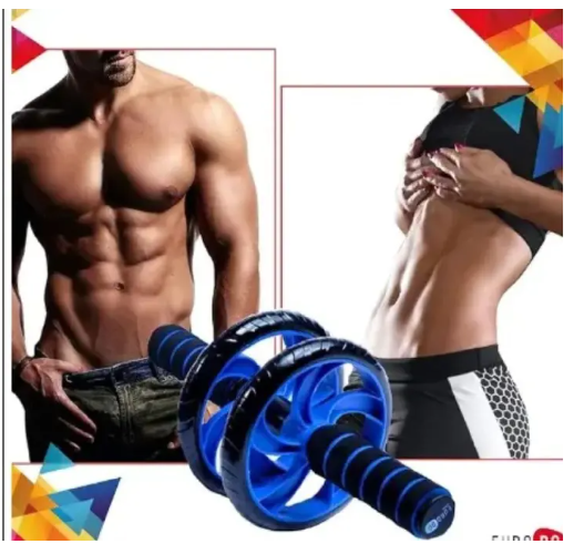 ROLA Elite Double Wheel Ab Roller | Anti-Slip Handles | Core & Abdominal Trainer | Home Gym | Knee Pad Included