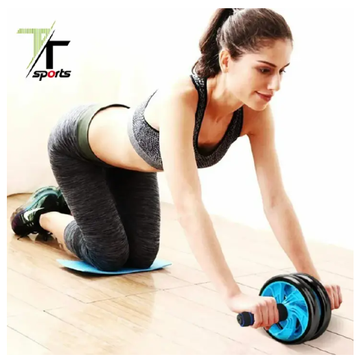 ROLA Elite Double Wheel Ab Roller | Anti-Slip Handles | Core & Abdominal Trainer | Home Gym | Knee Pad Included