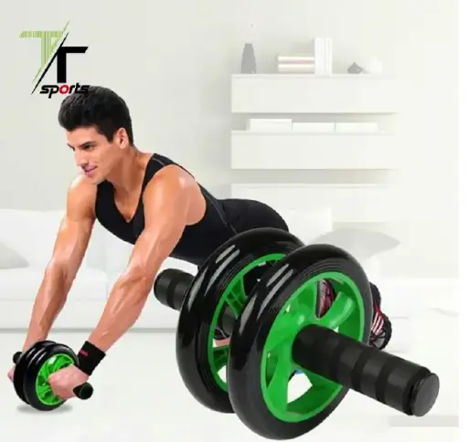 ROLA Elite Double Wheel Ab Roller | Anti-Slip Handles | Core & Abdominal Trainer | Home Gym | Knee Pad Included