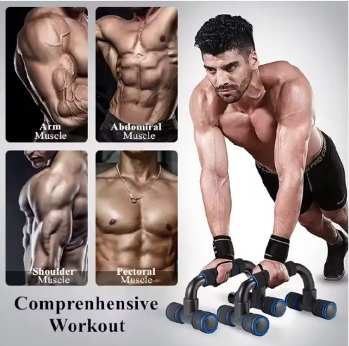 Non-Slip Push-Up Stands | Rotating Handles | Deeper Range | Arm & Chest Trainer | Home Gym Equipment