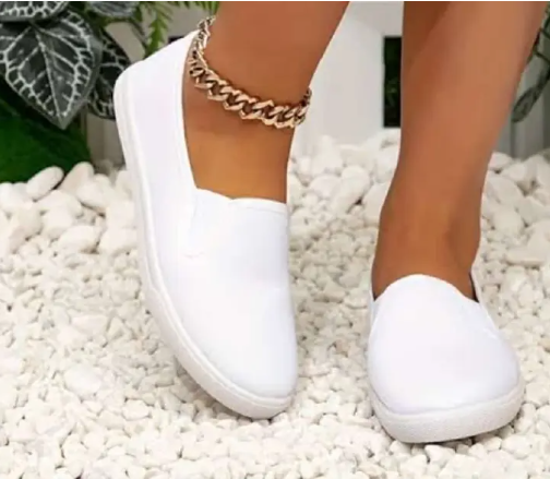 NICE Women's Casual Rubber Shoes | Black Slip-On Flats | Lightweight | Breathable | For Daily Wear & Walking