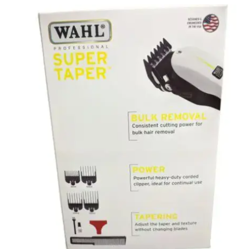 WAHL Super-Taper Professional Hair Clipper | Corded | Sharp Precision Blade | For Barbers & Home | Complete Kit