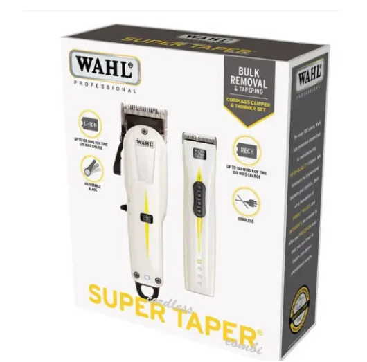 WAHL Super-Taper Professional Hair Clipper | Corded | Sharp Precision Blade | For Barbers & Home | Complete Kit