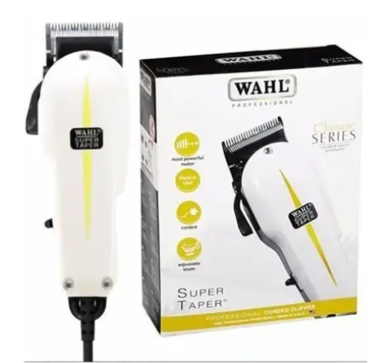 WAHL Super-Taper Professional Hair Clipper | Corded | Sharp Precision Blade | For Barbers & Home | Complete Kit