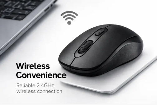 Microkingdom E9 Wireless Mouse | 2.4GHz | Silent Click | Nano USB Receiver | For Laptop & Desktop