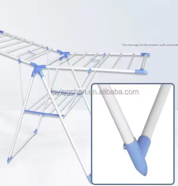 Double-Layer Foldable Metal Clothes Drying Rack | Wing-Shaped | Space Saving | Indoor & Outdoor Use
