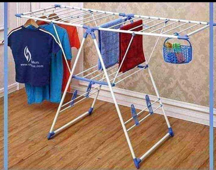 Double-Layer Foldable Metal Clothes Drying Rack | Wing-Shaped | Space Saving | Indoor & Outdoor Use