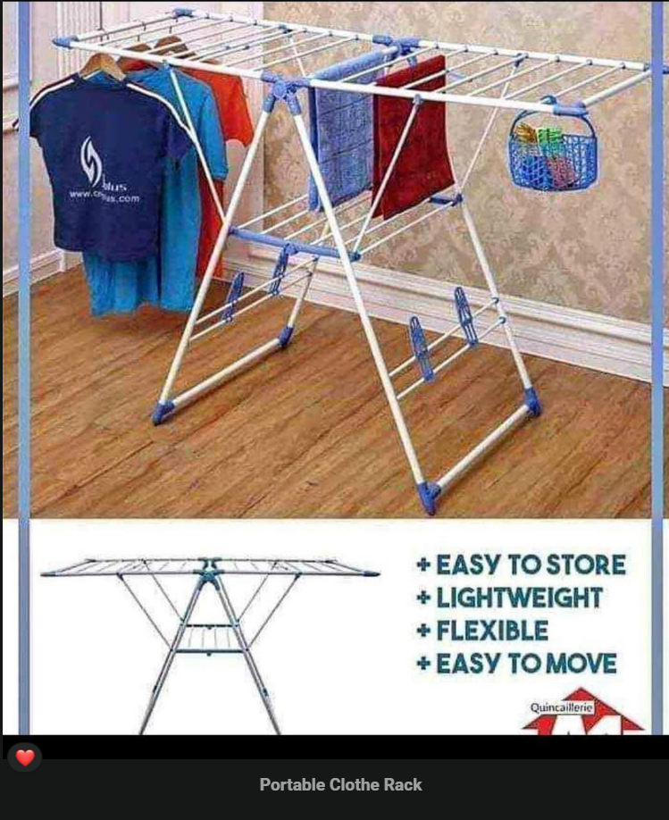 Double-Layer Foldable Metal Clothes Drying Rack | Wing-Shaped | Space Saving | Indoor & Outdoor Use