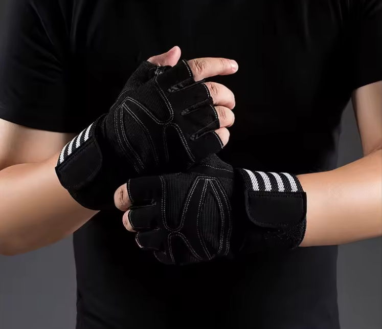 Half-Finger Neoprene Weightlifting Gym Gloves Non-Slip Wrist Support Breathable Sports Fitness Gloves for Outdoor Cycling Gym For Men And Women - A PAIR