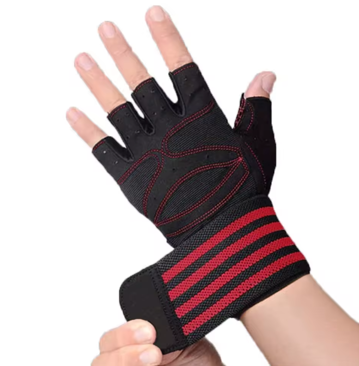 Half-Finger Neoprene Weightlifting Gym Gloves Non-Slip Wrist Support Breathable Sports Fitness Gloves for Outdoor Cycling Gym For Men And Women - A PAIR