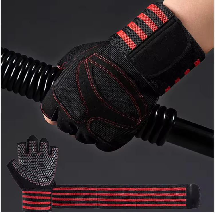 Half-Finger Neoprene Weightlifting Gym Gloves Non-Slip Wrist Support Breathable Sports Fitness Gloves for Outdoor Cycling Gym For Men And Women - A PAIR
