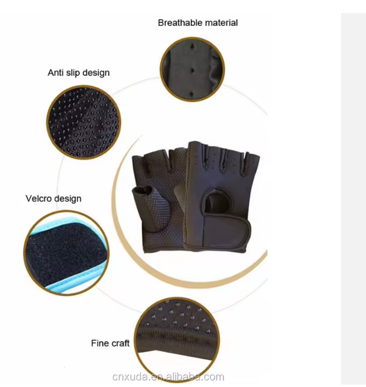 Men And Women Half-Finger Neoprene Weightlifting Gym Gloves Non-Slip Wrist Support Breathable Sports Fitness Gloves for Outdoor Cycling Gym  - A PAIR