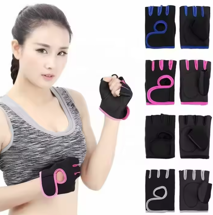 Men And Women Half-Finger Neoprene Weightlifting Gym Gloves Non-Slip Wrist Support Breathable Sports Fitness Gloves for Outdoor Cycling Gym  - A PAIR