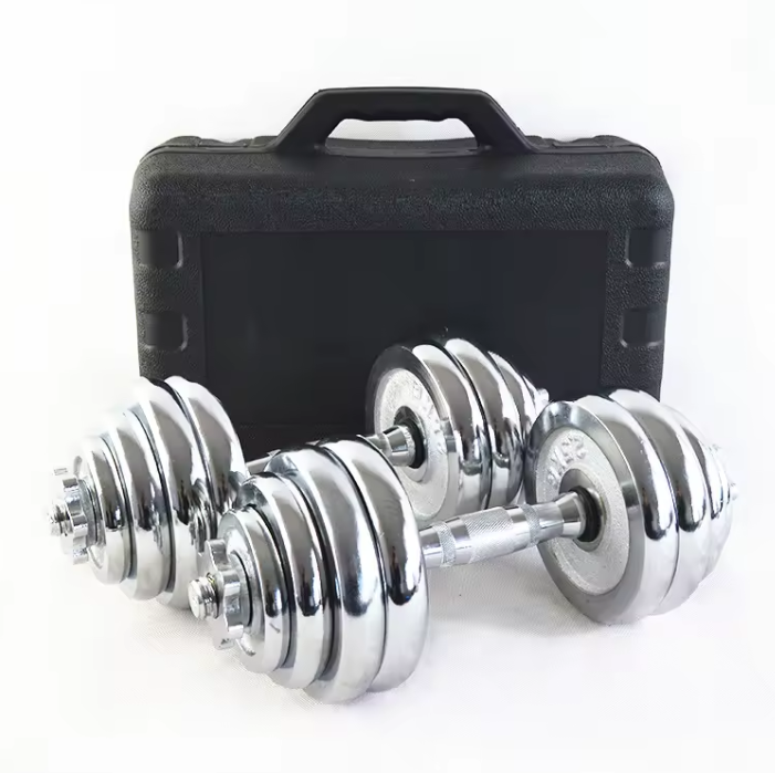 10-30 KG Adjustable Dumbbell Set Weights Dumbbell Barbell Steel Dumbbells Weight training/ Adjustable Chrome Dumbells set for home/office/gym workout WITH A CASE
