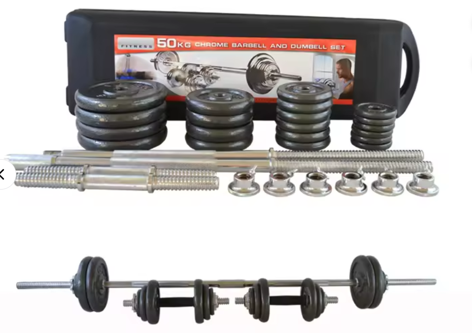 50kg/York Barbell and Dumbells Multifunctional Weight training/ Adjustable Chrome Dumbells set for home/office/gym workout Cast Iron Adjustable Dumbbell Set Universal Multifunctional Weights Connector