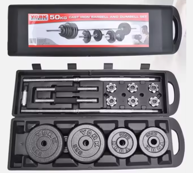 50kg/York Barbell and Dumbells Multifunctional Weight training/ Adjustable Chrome Dumbells set for home/office/gym workout Cast Iron Adjustable Dumbbell Set Universal Multifunctional Weights Connector