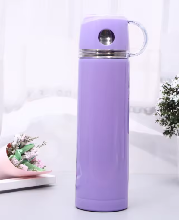 Jamesport 500ml unbreakable flask Double Wall Stainless Steel Sports Water Bottle BPA-Free Reusable Vacuum Flask Lid 12-24 Hours Thermal Insulation Bullet