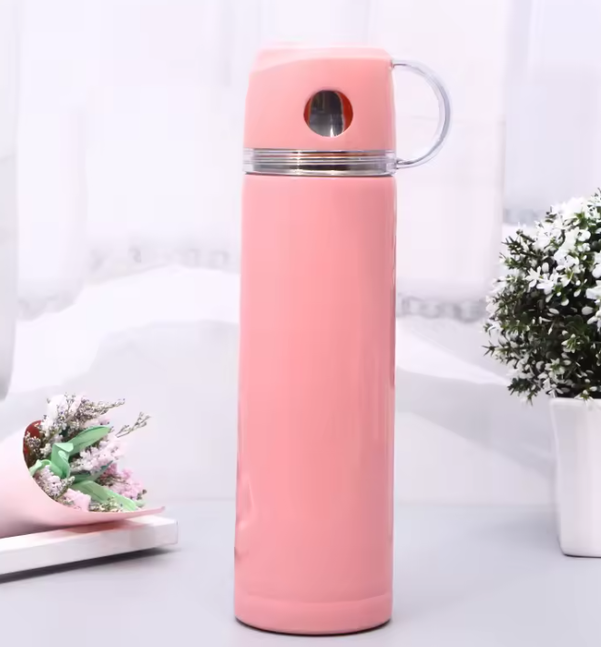 Jamesport 500ml unbreakable flask Double Wall Stainless Steel Sports Water Bottle BPA-Free Reusable Vacuum Flask Lid 12-24 Hours Thermal Insulation Bullet