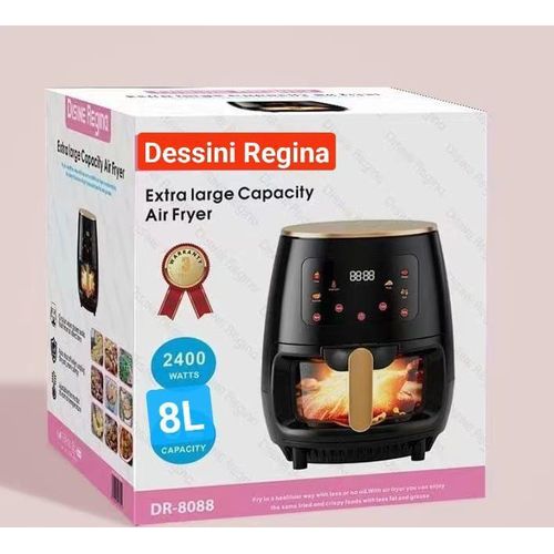 Dessini Regina 8L Electric Airfryer. Elevate your cooking game. Extra Large Capacity Air Fryer, a stylish and efficient kitchen companion  Electric Oilless Airfryer  With Digital Touch Screen-2400W
