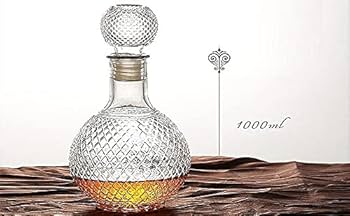 1L WHISKEY DECANTER.1L Thick glass whisky bottle  with air tight Tot cork