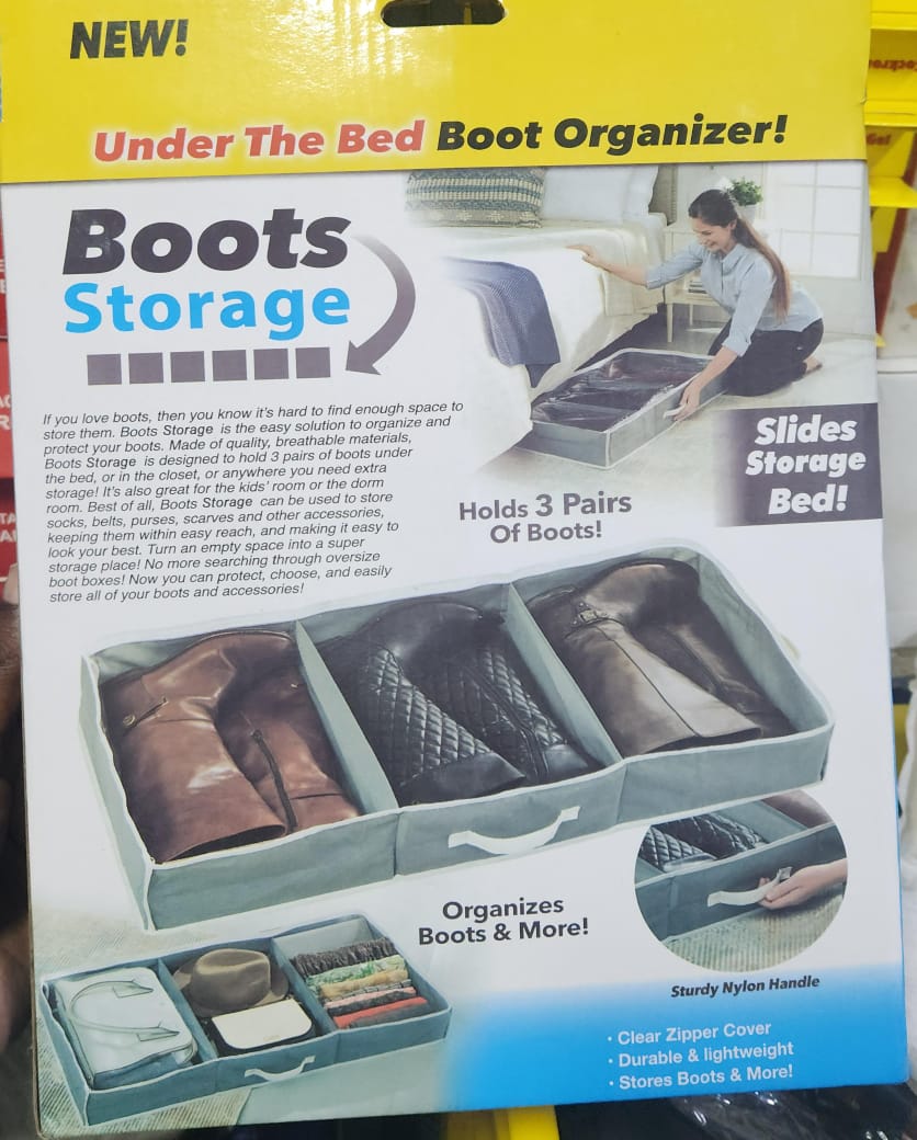 Shoe & Boot Storage Organizer, Under-Bed Organizer with Clear Lid, Wardrobe Storage, Sturdy handle for easy access.
Foldable and lightweight for easy storage when not in use.