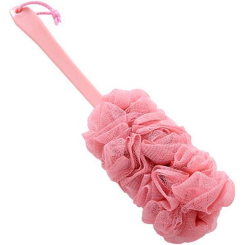 EXFOLIATING BATHING SHOWER LOOFAH BRUSH BACK SCRUBBER WITH LONG HANDLE.1pcs Long Handled Shower Body Brush Loofah Skin Sponge Cleaning Back Scrubber Exfoliating Luffa Bath Sponge for Body, Exfoliating