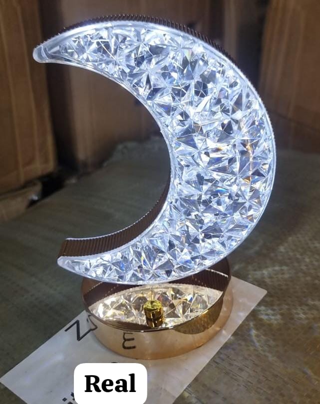 RECHARGEABLE CREATIVE TABLE LAMP WARM AND WHITE LIGHT NOW AVAILABLE 3 SHAPES CRESCENT, STAR AND OVAL STEPLESS DIMMABLE TOUCH LAMP WITH 3 COLORS, RECHARGEABLE NIGHT LIGHT WITH USB PORT, RAMADAN MOON