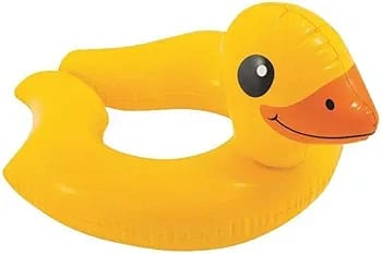 Quacker Duck Kids n baby floater / Duck Baby Swimming Float – Inflatable Toddler Pool Ring with Seat & Safety Handles (Yellow)
