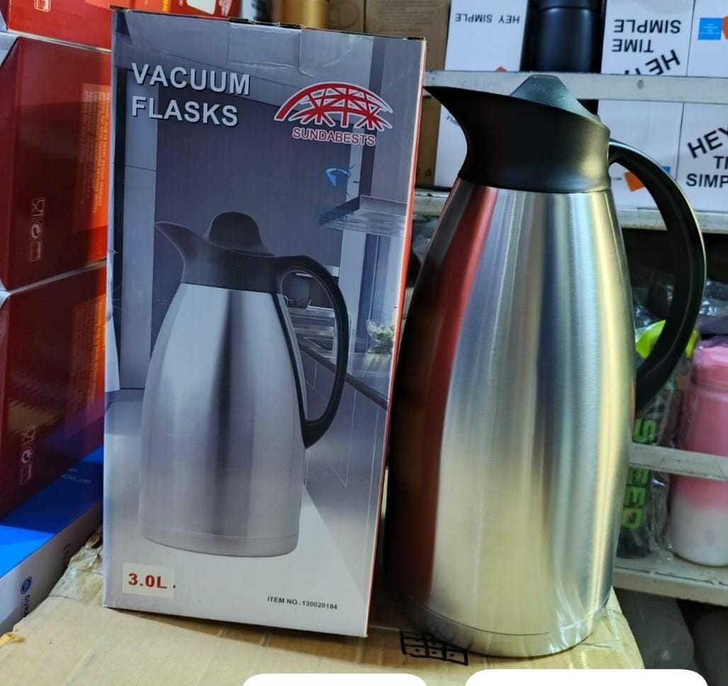 SUNDABEST Stainless Steel Vacuum 3L Thermal Coffee Pot & Beverage Flask | Long-Lasting Heat Retention for Home, Office & Events