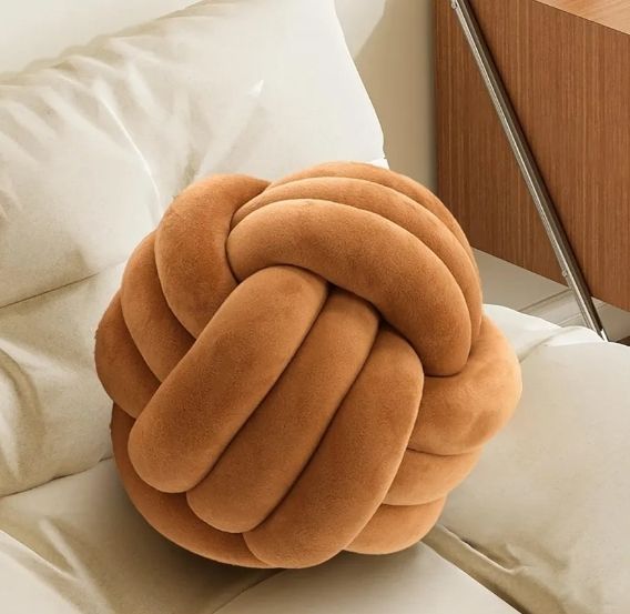 Knotted Ball Pillow for Home Decoration Lamb Plush Pillow Sofa Pillow Cushion Soft Plush Nordic Knot Pillow – Handmade & Cozy