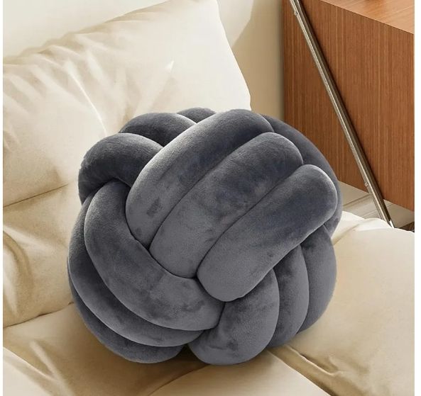 Knotted Ball Pillow for Home Decoration Lamb Plush Pillow Sofa Pillow Cushion Soft Plush Nordic Knot Pillow – Handmade & Cozy