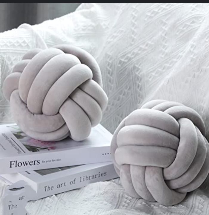 Knotted Ball Pillow for Home Decoration Lamb Plush Pillow Sofa Pillow Cushion Soft Plush Nordic Knot Pillow – Handmade & Cozy