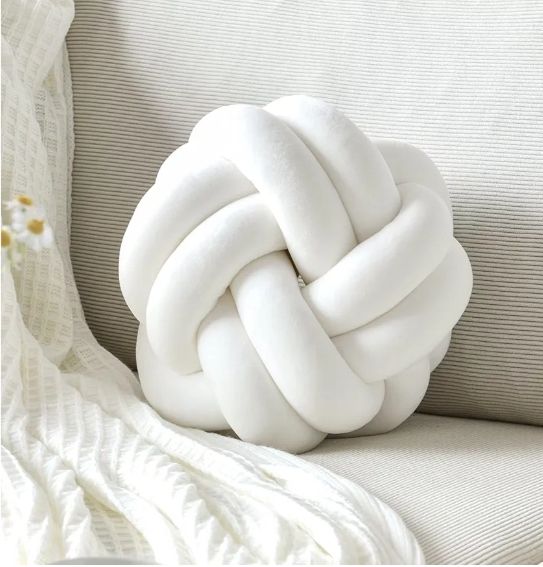 Knotted Ball Pillow for Home Decoration Lamb Plush Pillow Sofa Pillow Cushion Soft Plush Nordic Knot Pillow – Handmade & Cozy