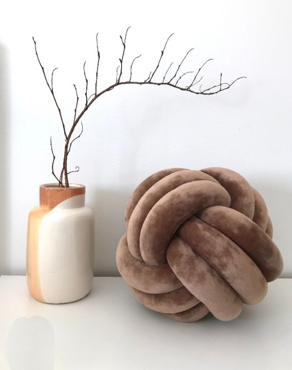 Knotted Ball Pillow for Home Decoration Lamb Plush Pillow Sofa Pillow Cushion Soft Plush Nordic Knot Pillow – Handmade & Cozy