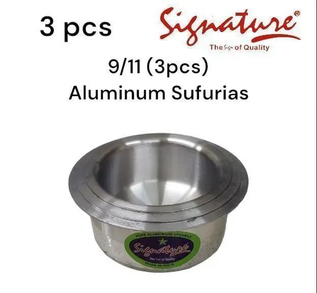 Signature 3pcs from size 9 to 11 Premier Range of Aluminium Cooking Pots Set Smallest Sizes Stainless steel Sufurias
