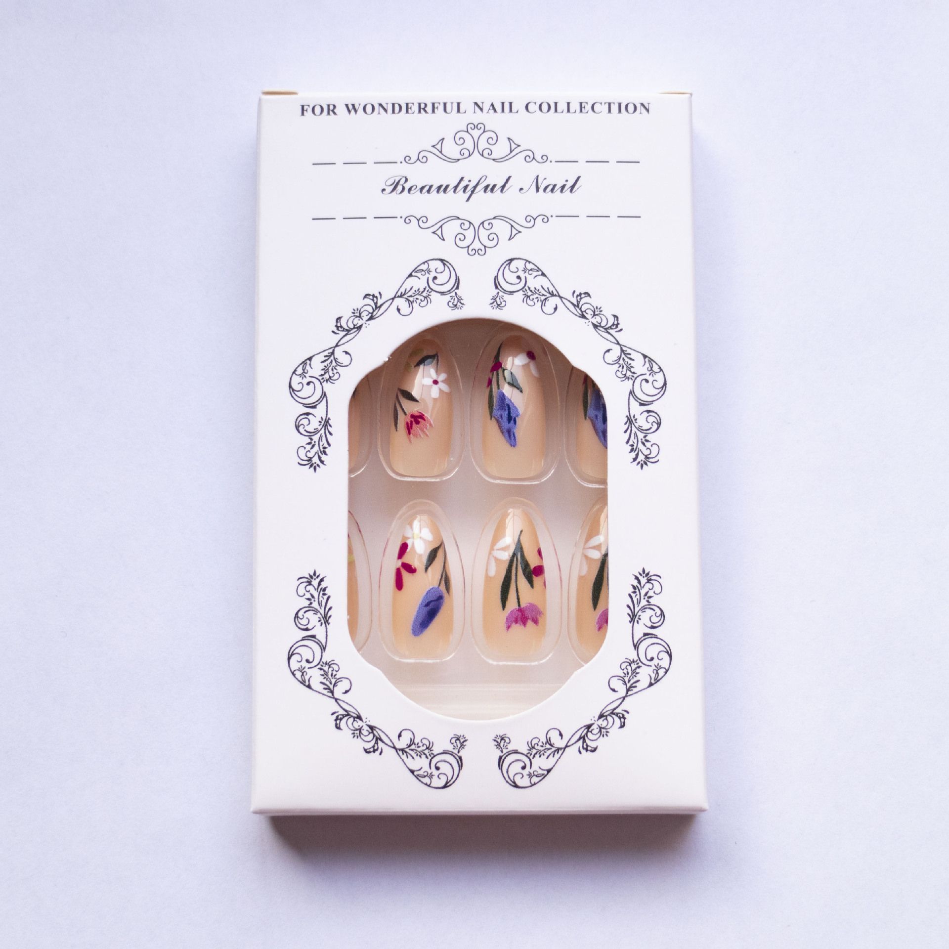 Wear elegant almond-shaped fresh flower style nail polish for a festive and charming look. Comes with 24 detachable pieces. view 4
