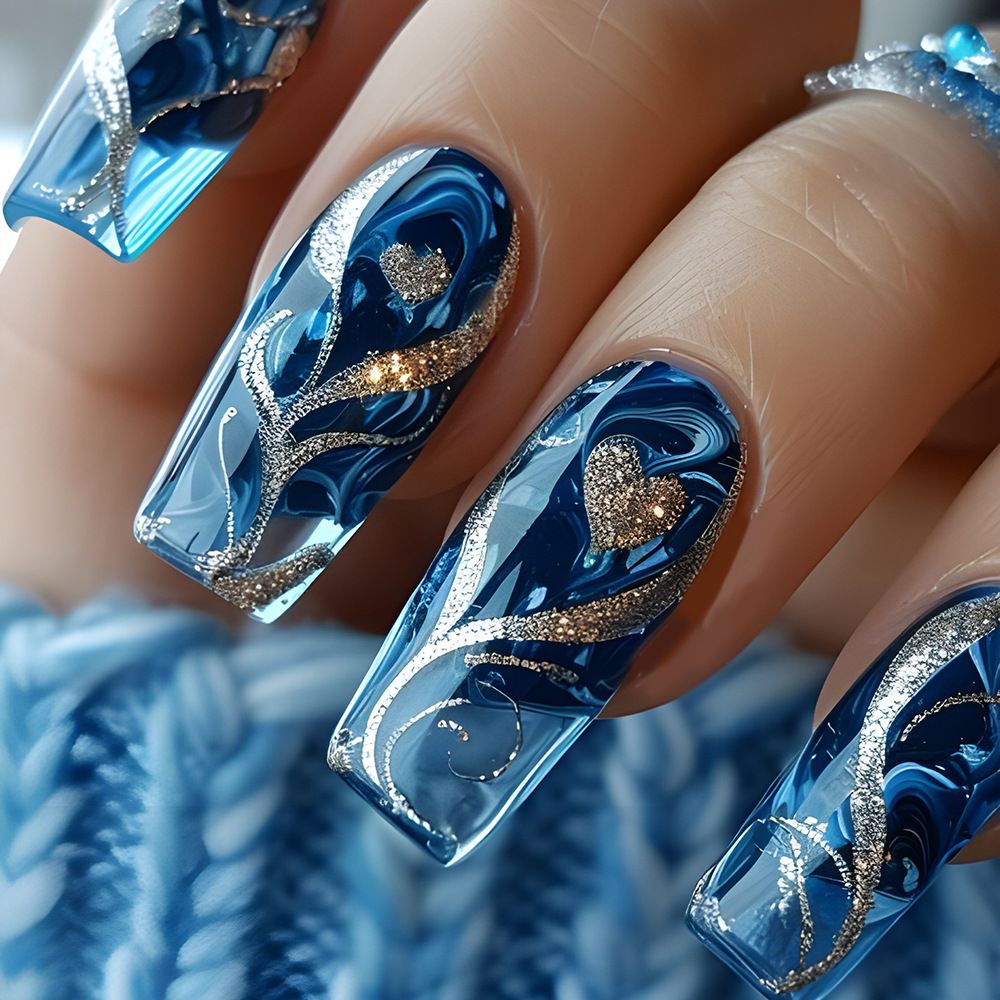 Hot Girl Fan Club Love Nail Art Sheets - Gold Pattern Water Pipe Nail Cover Sheets - 24 Sheets Ready for Wearing Nail