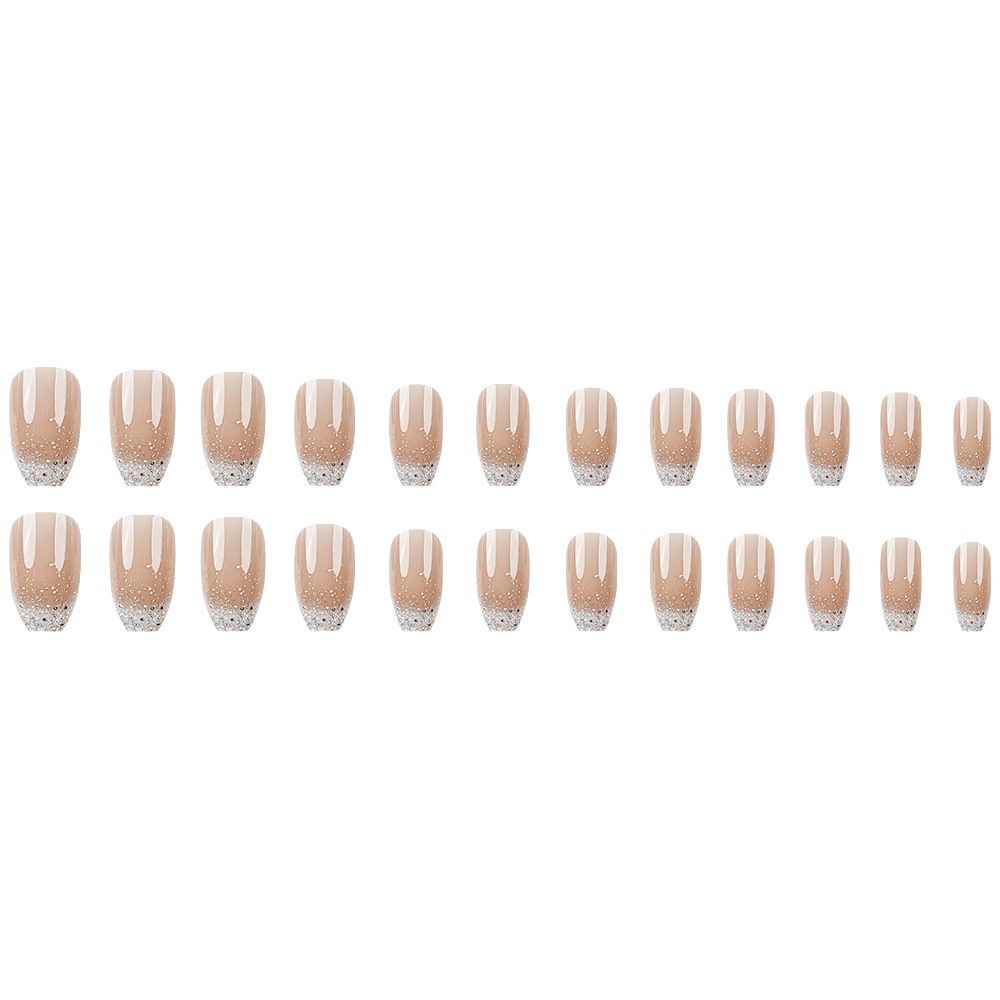 Hot-selling ballet-style nail art decals in Europe and America. Glittering white gradient nail stickers. Sophisticated and simple wearables for nails.