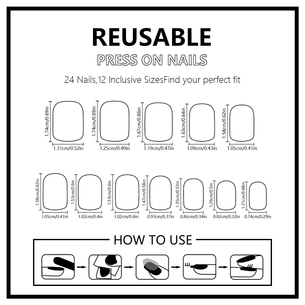 Short, shiny heart-shaped wearable nails, dazzling daily style, sweet line design, false nails, 24 pieces. view 6