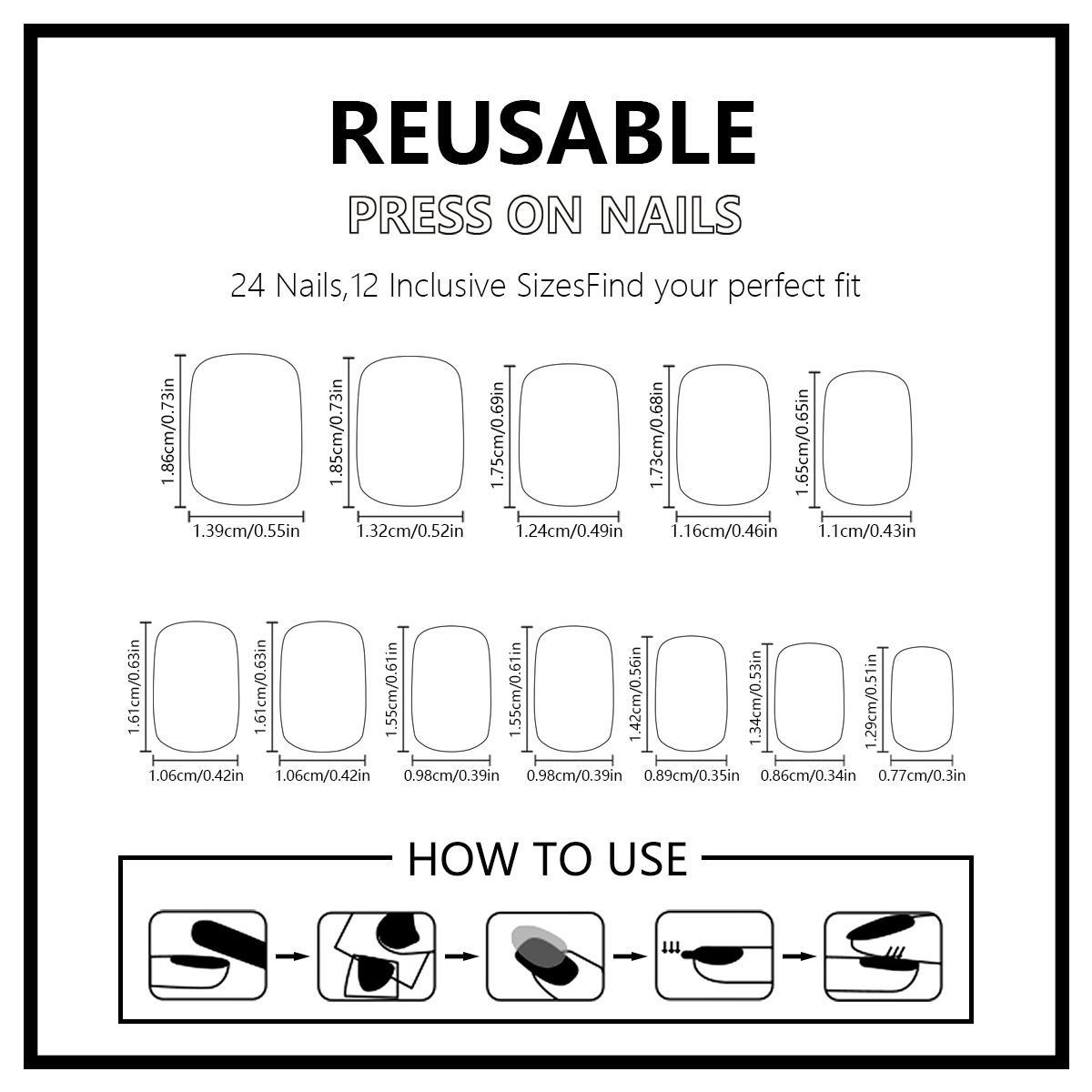 Short shiny square toe Christmas nail set - blue glitter fake nails - 24 pieces - ready-to-wear nails view 8